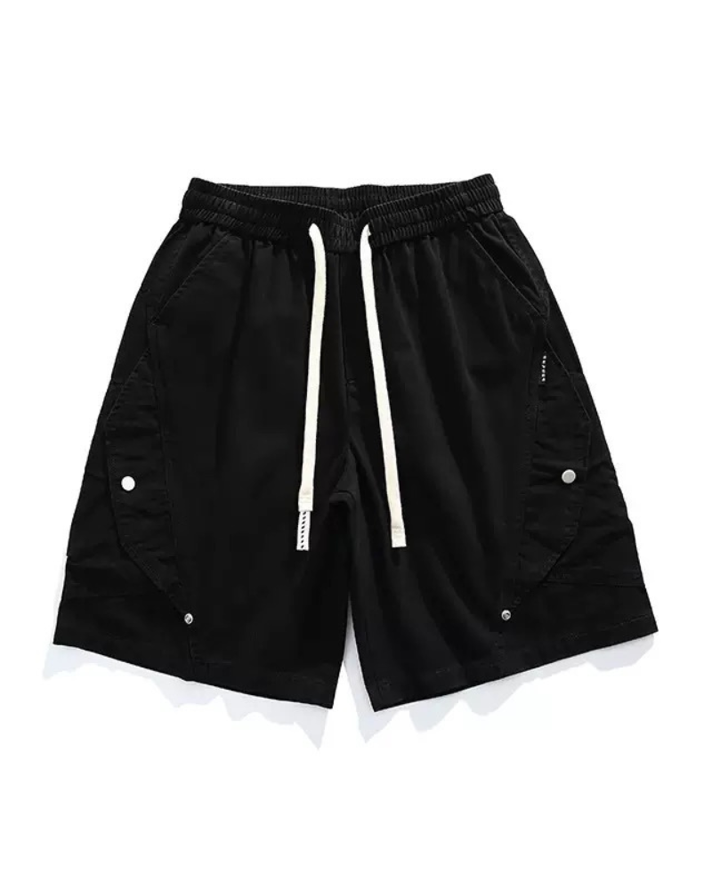 Street-Style Washed Distressed Cargo Shorts