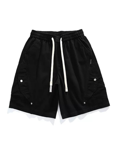 Street-Style Washed Distressed Cargo Shorts