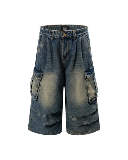 Street Unisex Crinkle Cargo Baggy Jorts