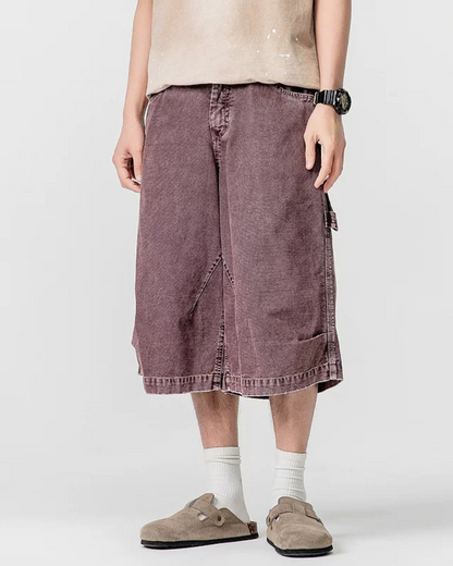 Street Unisex Denim-Look Shorts | Baggy Jorts