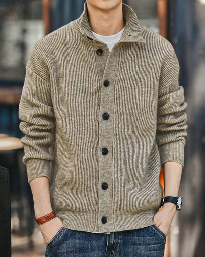 Street Vintage Cardigan Turtleneck Sweater