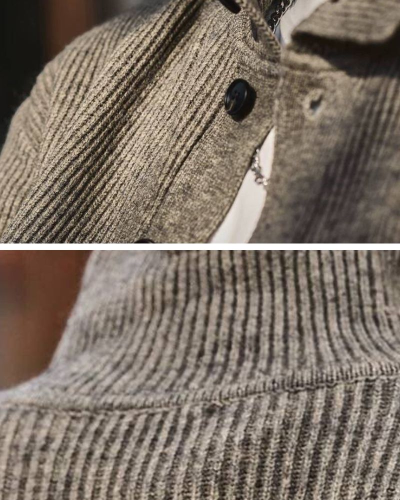 Street Vintage Cardigan Turtleneck Sweater