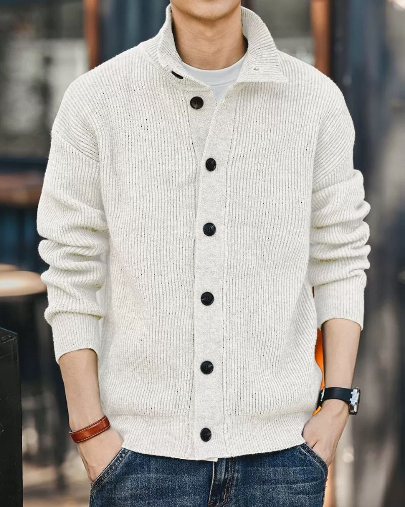 Street Vintage Cardigan Turtleneck Sweater