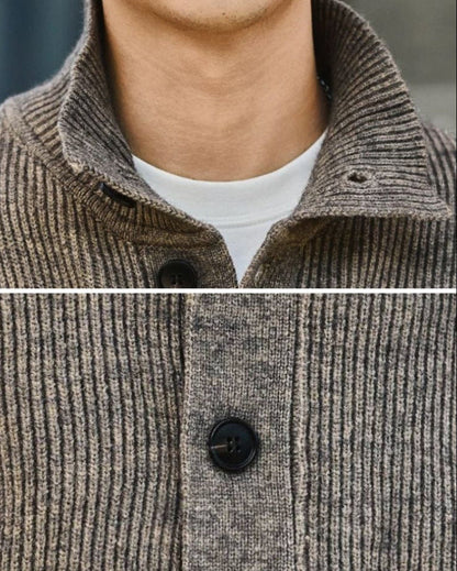 Street Vintage Cardigan Turtleneck Sweater