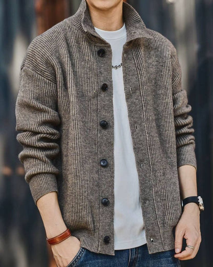 Street Vintage Cardigan Turtleneck Sweater