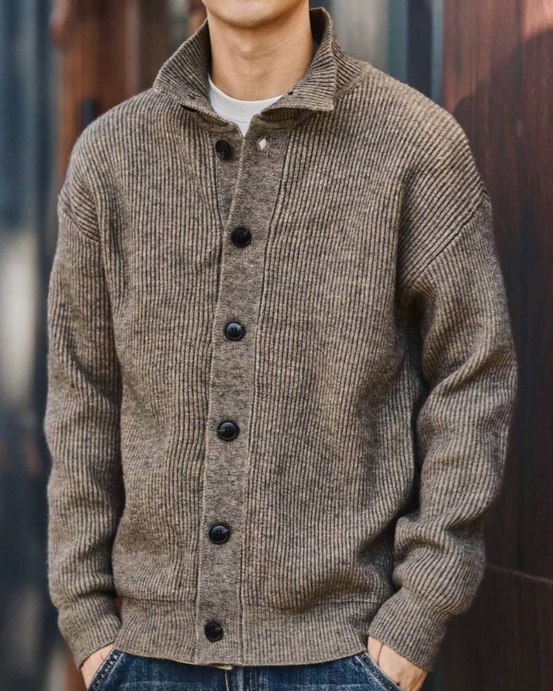 Street Vintage Cardigan Turtleneck Sweater