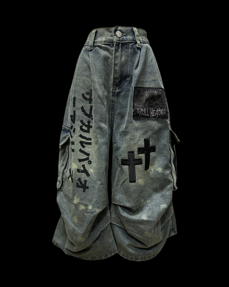 Street Washed Chains Denim Shorts | Baggy Jorts