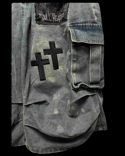 Street Washed Chains Denim Shorts | Baggy Jorts