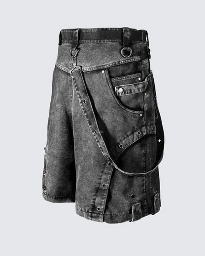 Street Washed Multi-Pocket Cargo Baggy Jorts