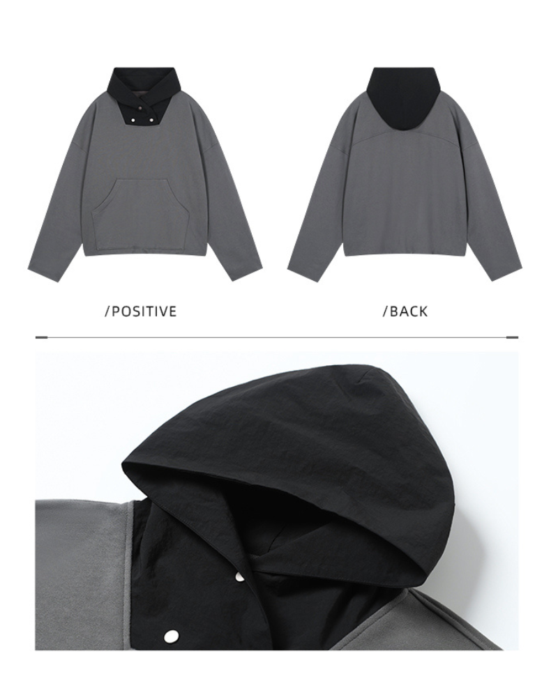 Opium Style Street Y2K Fashion Stitching Hoodie