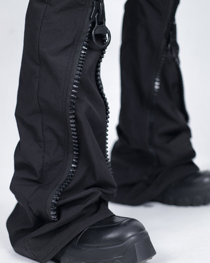 Opium Style Street Y2K Fashion Zipper Flared Pants