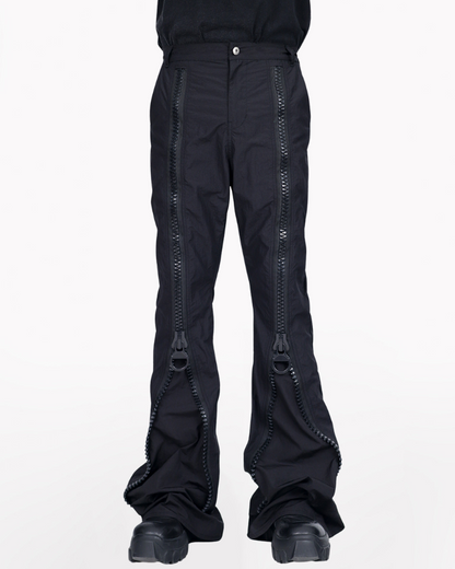 Opium Style Street Y2K Fashion Zipper Flared Pants