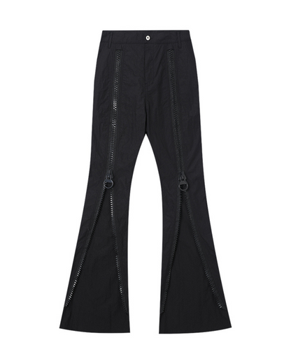 Opium Style Street Y2K Fashion Zipper Flared Pants