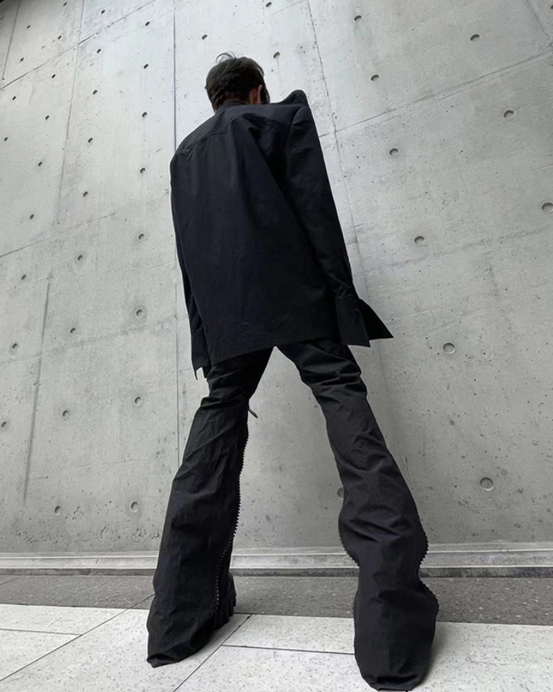 Opium Style Street Y2K Fashion Zipper Flared Pants