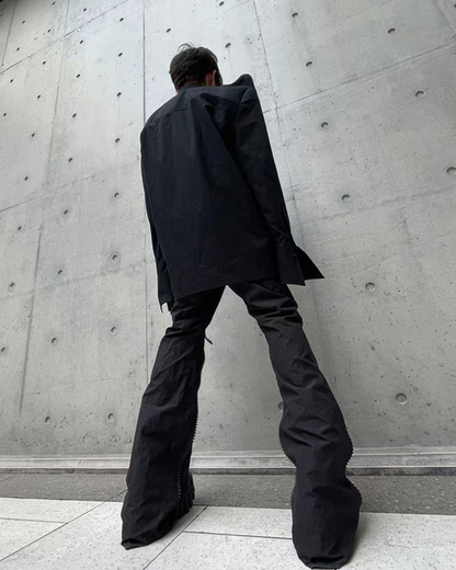Opium Style Street Y2K Fashion Zipper Flared Pants
