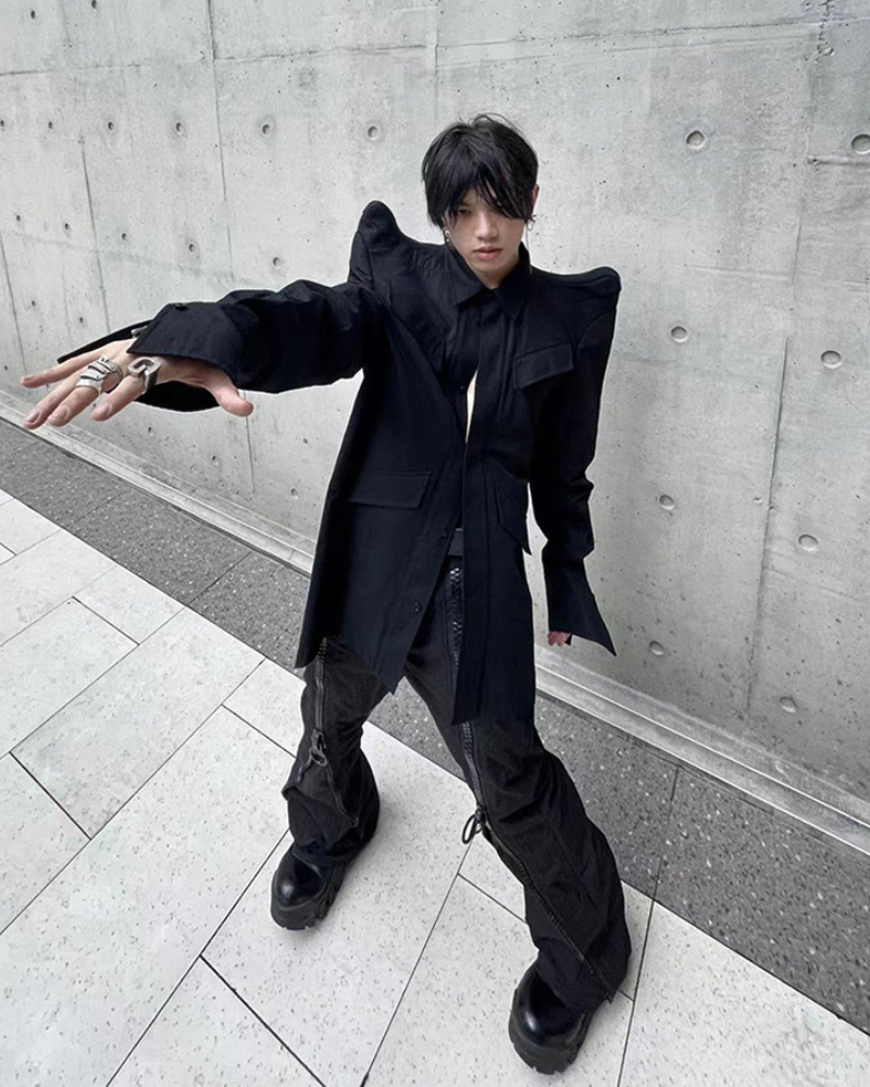 Opium Style Street Y2K Fashion Zipper Flared Pants