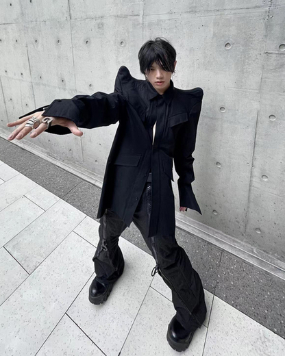 Opium Style Street Y2K Fashion Zipper Flared Pants