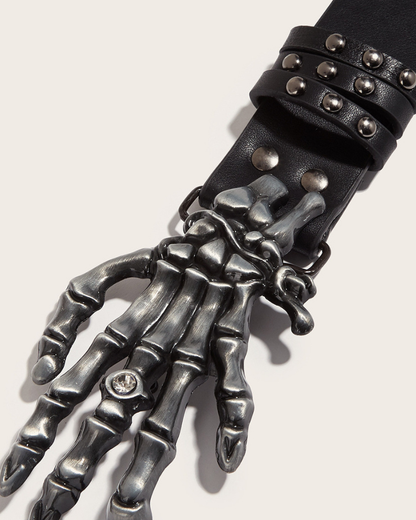 Street Y2K Punk Studded Claw Skull Belt
