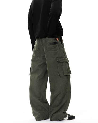Street American Multi-pocket Washed Cargo Pants