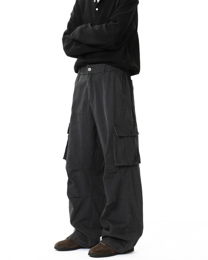 Street American Multi-pocket Washed Cargo Pants