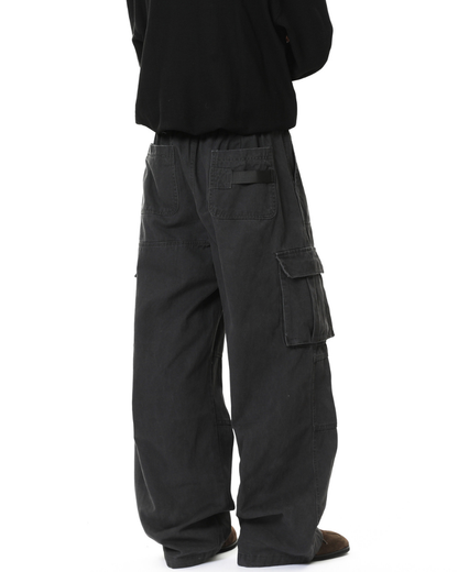 Street American Multi-pocket Washed Cargo Pants