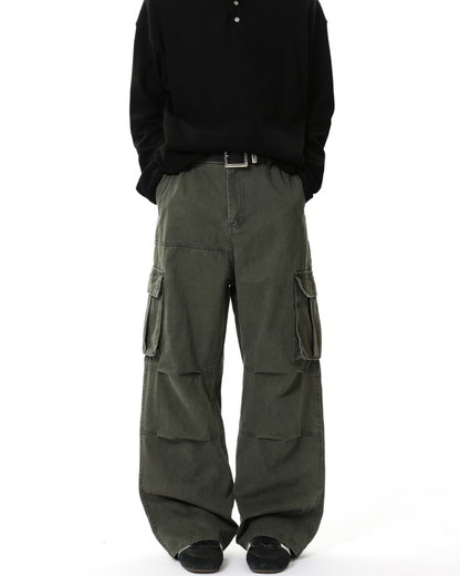 Street American Multi-pocket Washed Cargo Pants