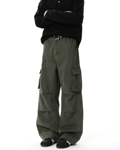 Street American Multi-pocket Washed Cargo Pants