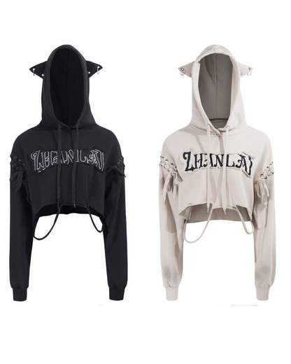 Street Subculture Cat Ear Women’s Cropped Hoodie