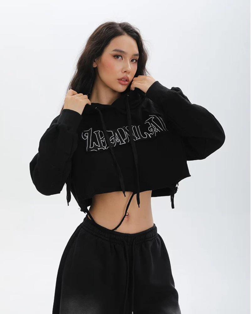 Street Subculture Cat Ear Women’s Cropped Hoodie