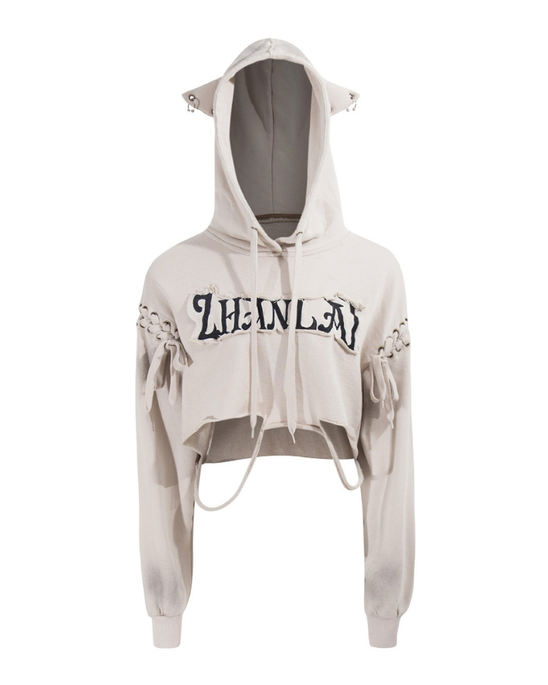 Street Subculture Cat Ear Women’s Cropped Hoodie