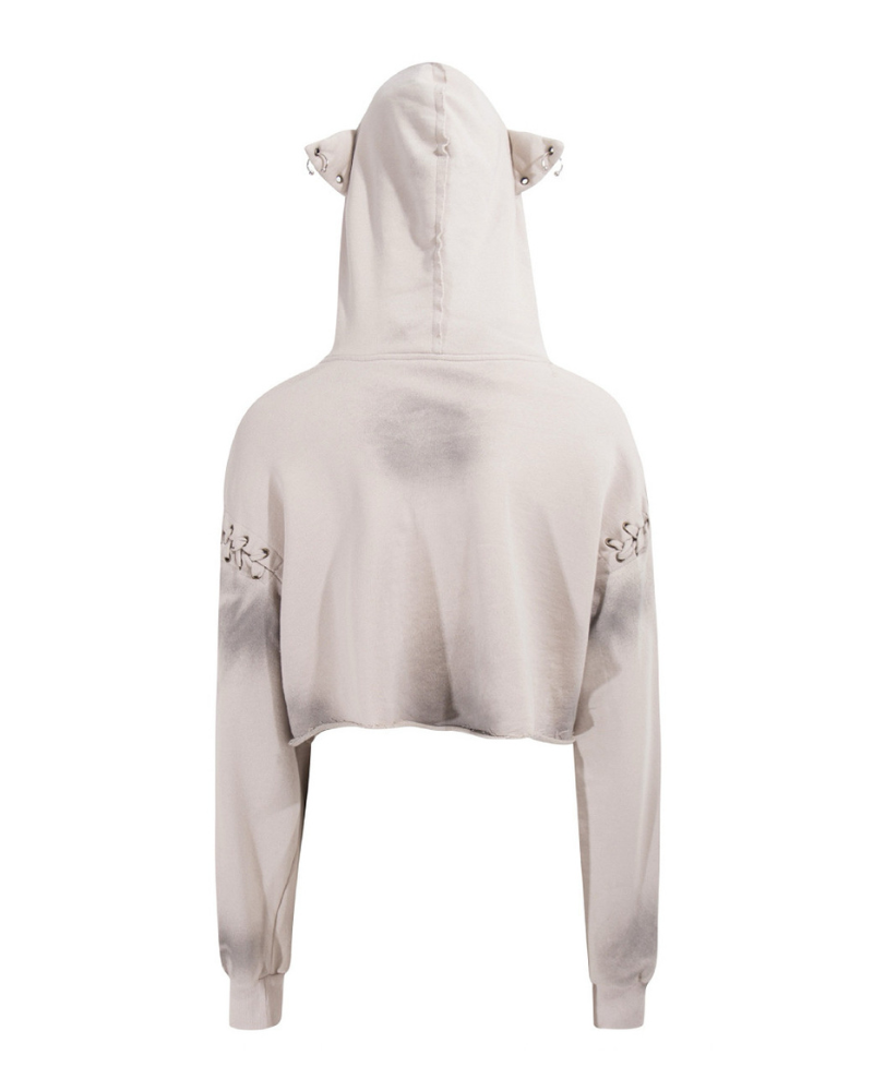 Street Subculture Cat Ear Women’s Cropped Hoodie