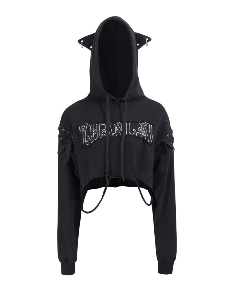 Street Subculture Cat Ear Women’s Cropped Hoodie
