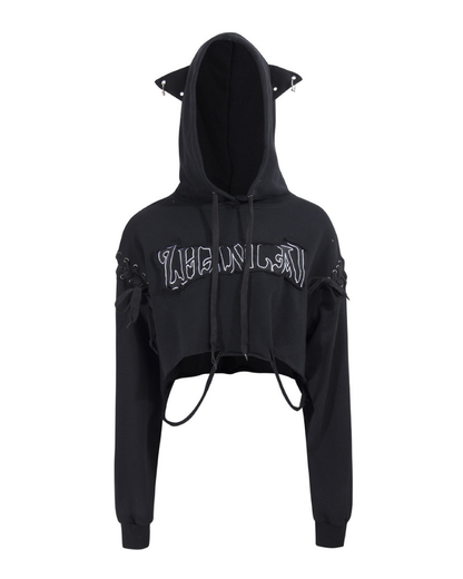 Street Subculture Cat Ear Women’s Cropped Hoodie