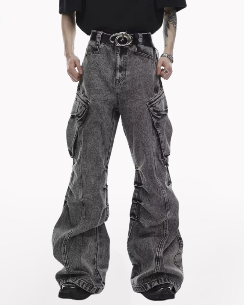 Street Opium Style Multi-Pocket Y2K Cargo Jeans