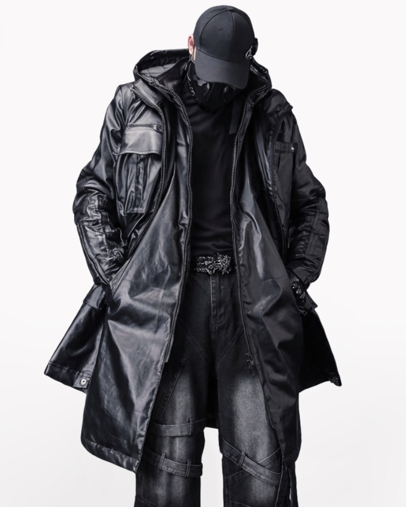 Street Shadowed Vintage Faux-Layer Tech Parka Jacket