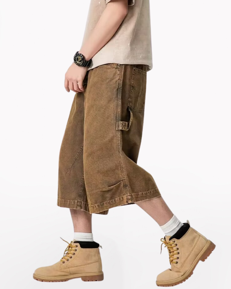 Street Unisex Denim-Look Shorts | Baggy Jorts
