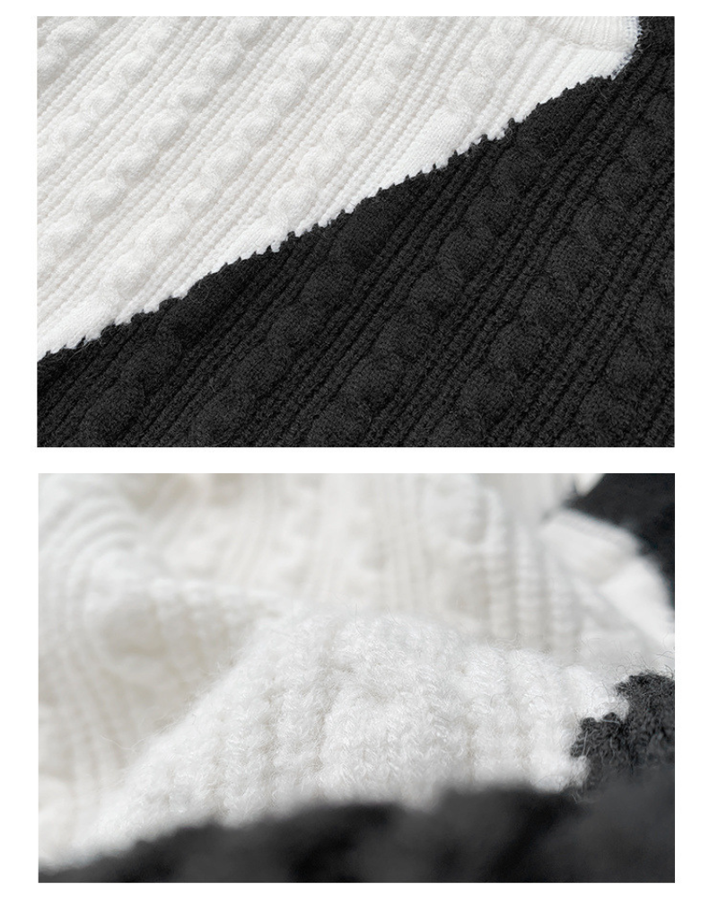 Streetwear Color Block Crewneck Sweater