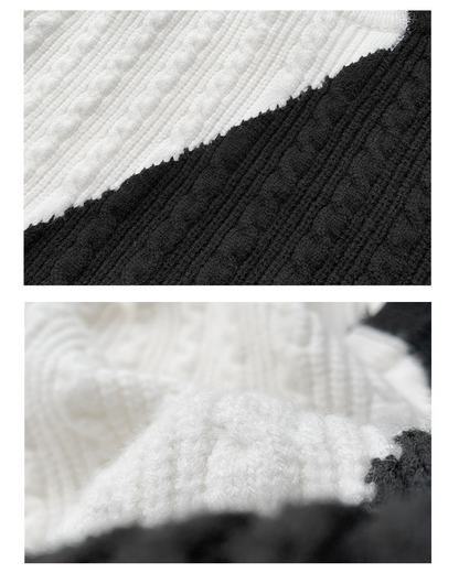 Streetwear Color Block Crewneck Sweater