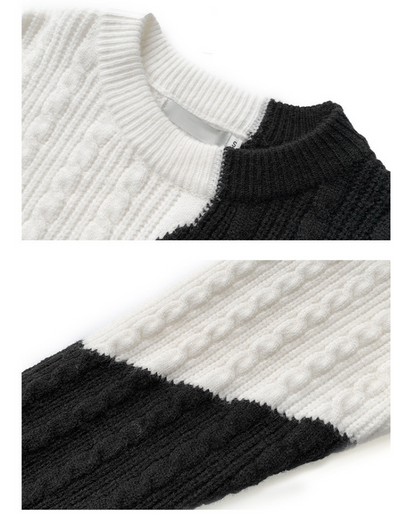 Streetwear Color Block Crewneck Sweater