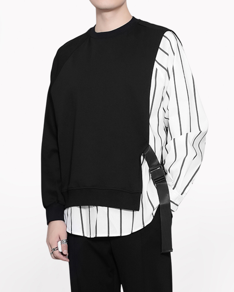 Street Color Block Contrast V Neck Sweaters