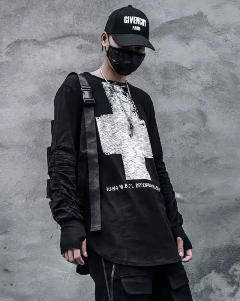 Streetwear Cross Long Sleeve T-Shirt