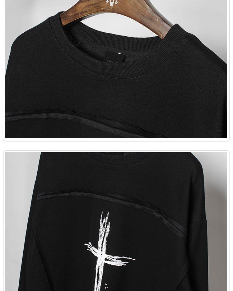 Streetwear Cross Print Sweatshirt