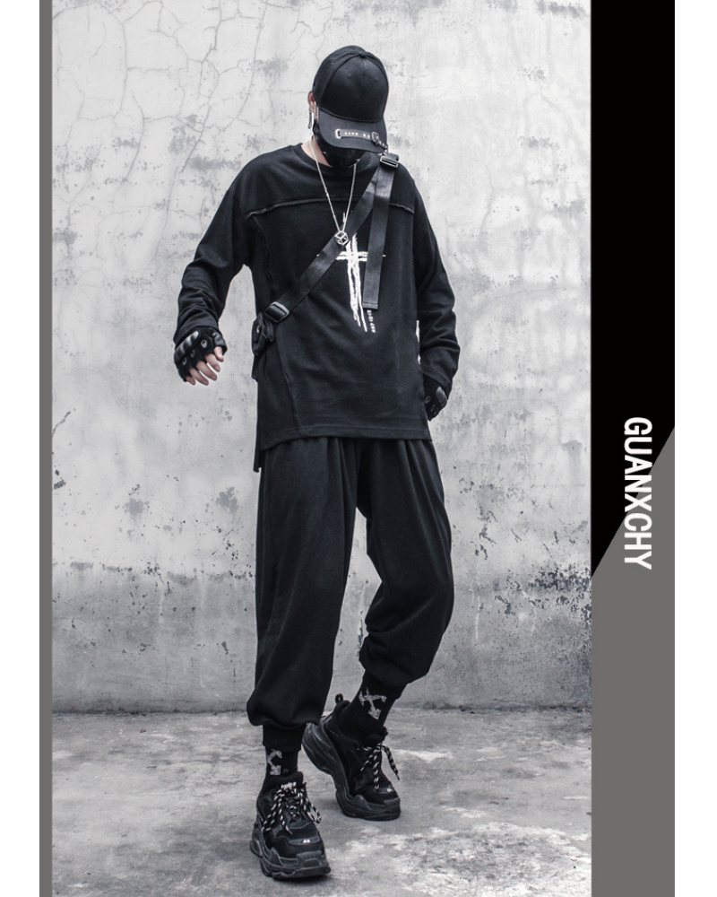 Streetwear Cross Print Sweatshirt