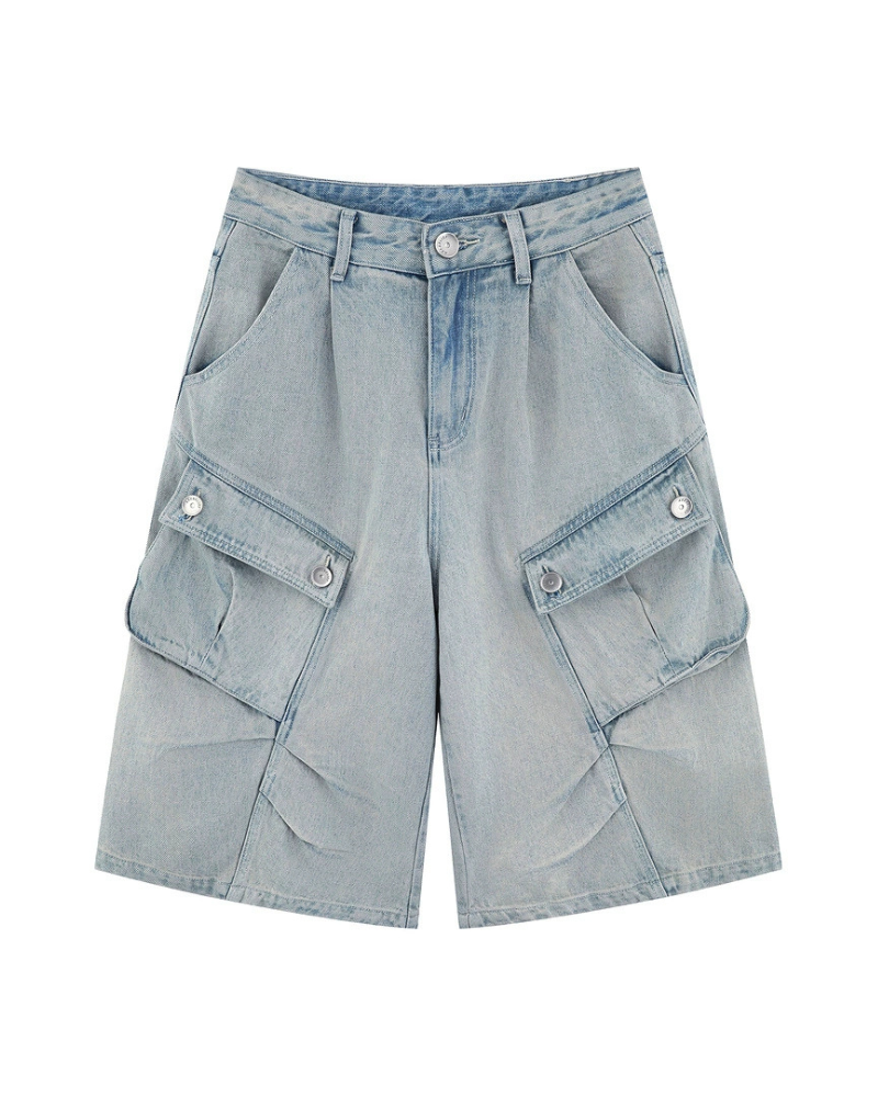 Streetwear Unisex Denim Cargo Shorts | Baggy Jorts