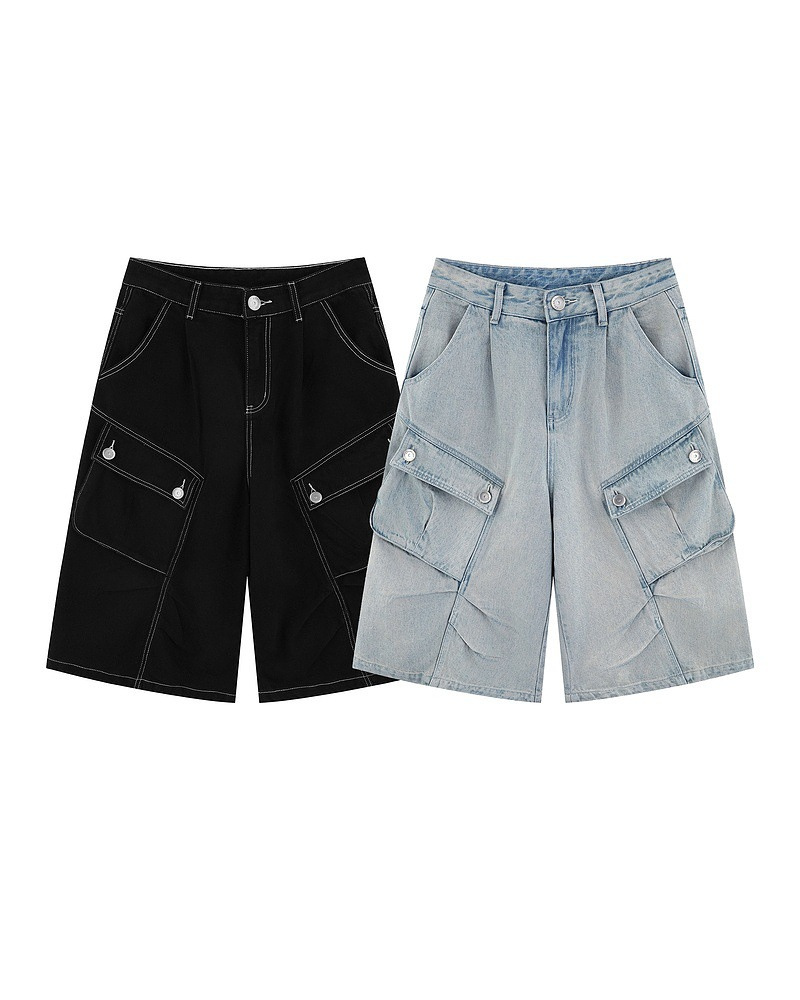 Streetwear Unisex Denim Cargo Shorts | Baggy Jorts