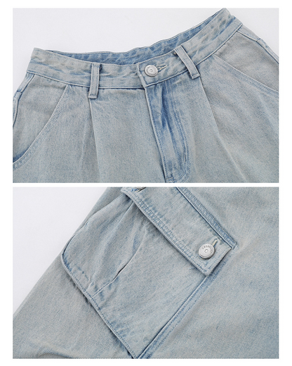 Streetwear Unisex Denim Cargo Shorts | Baggy Jorts