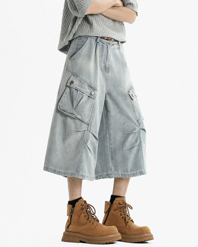 Streetwear Unisex Denim Cargo Shorts | Baggy Jorts