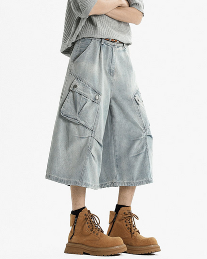 Streetwear Unisex Denim Cargo Shorts | Baggy Jorts