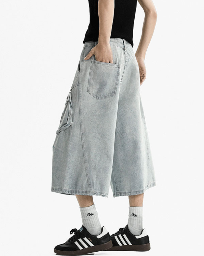 Streetwear Unisex Denim Cargo Shorts | Baggy Jorts