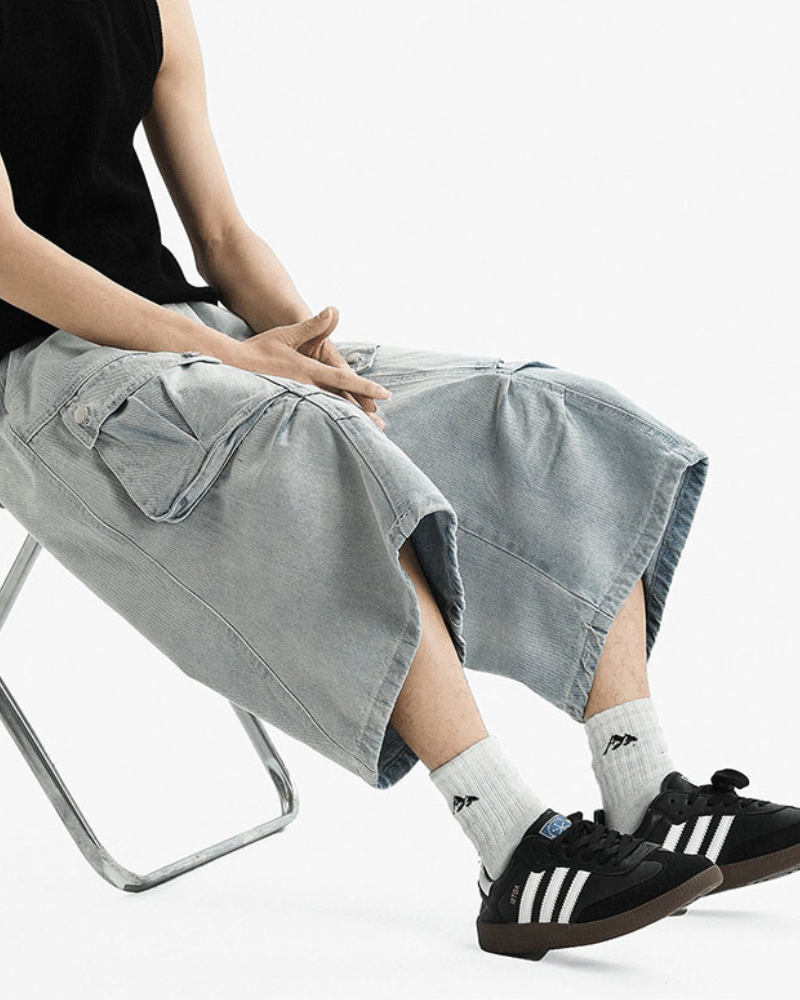 Streetwear Unisex Denim Cargo Shorts | Baggy Jorts